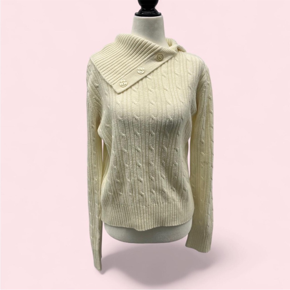 Women's Cream Cable Knit Sweater